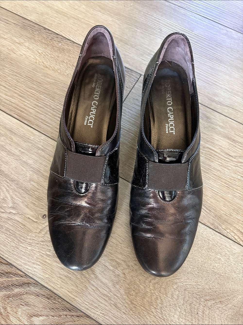 Women's dark brownLeather Slip-On Loafers